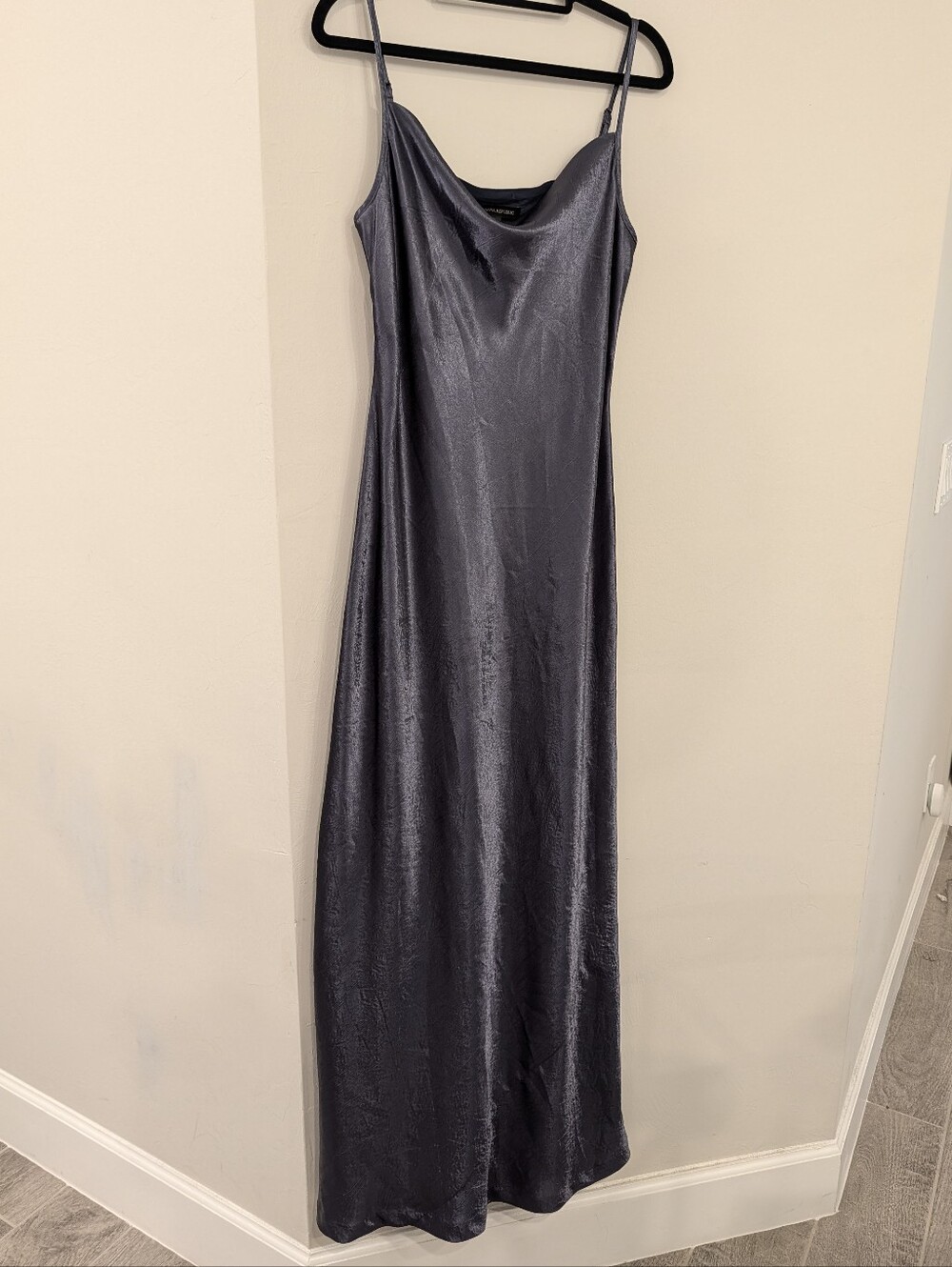 Banana Republic Satin Bias Cut Maxi Slip Dress Pacific Navy  Size 4
